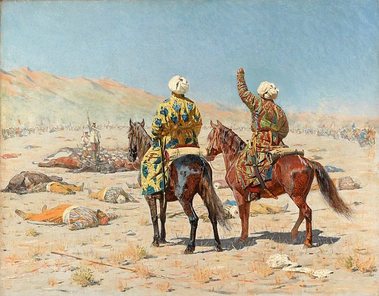 'Парламентёры. Сдавайся! Убирайся к чёрту!', 1873, Василий Васильевич Верещагин