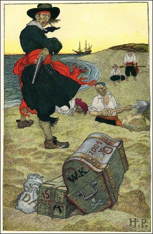 Иллюстрация к рассказу: Говард Пайл, 'Книга Говарда Пайла о пиратах' (иллюстрация из книги), 1903